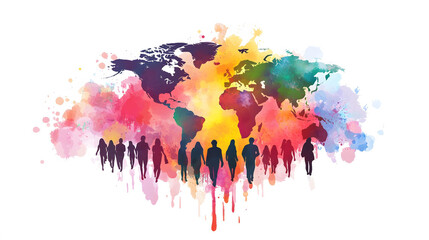 Vision of Tomorrow, an abstract representation of humanity's aspirations, blending soft gradients and dynamic strokes on a clean backdrop.