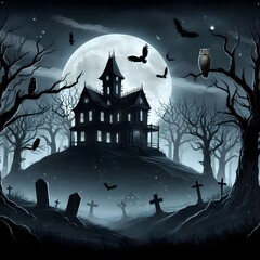Halloween scarey, horro  landscape  background