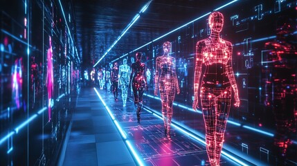Fototapeta premium AI-driven automation in the fashion industry virtual digital technology
