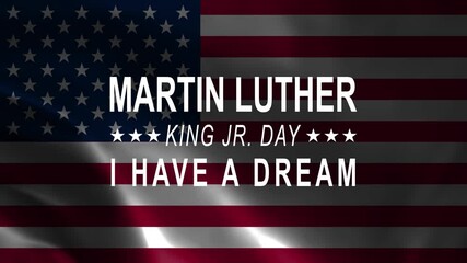 Martin Luther King day sticker, I have a dream animated font. Isolated loop in 4K with alpha channel.