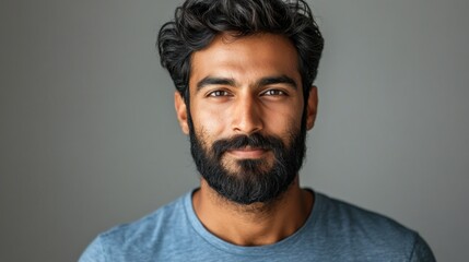 A young man with a beard looks directly at the camera with a warm, friendly smile.
