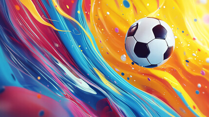 Soccer Ball Abstract Colorful Background Design