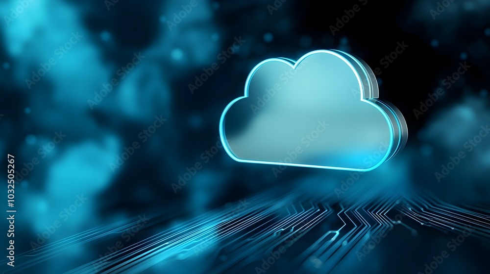 Poster futuristic ai scanning smart devices in quantum computing data clouds - aesthetic vision of tomorrow