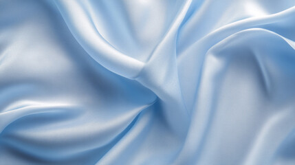 Obraz premium Soft Blue Satin Fabric Draped Background Texture