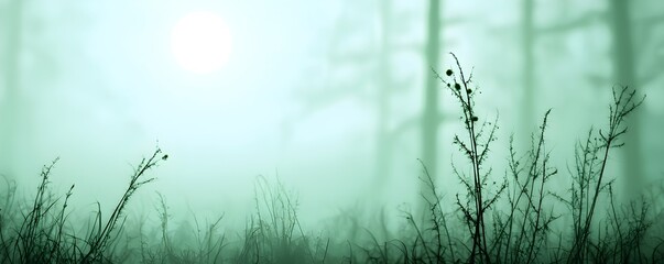 Obraz premium Alien Swamp with Slimy Bubbling Liquid and Eerie Glowing Orbs - Mysterious Foggy Landscape Featuring Strange Plants and Unusual Textures