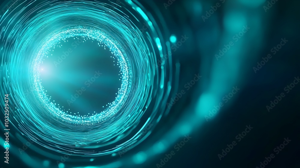 Poster glowing energy vortex portal - distorted reality with bubbling liquid and futuristic devices for tim