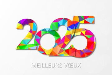 Bonne année - meilleurs vœux 2025 - vecteur pour affiche, bannière, salutation et célébration du nouvel an 2025.