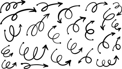 set of drawn arrows in different directions