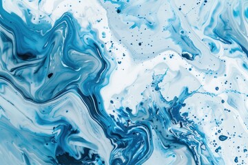 Obraz premium Abstract blue and white fluid marble texture. Artistic background for design and print.