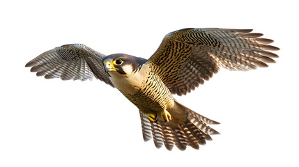 Fototapeta premium Peregrine Falcon Bird, on Transparent PNG Background, Photo Realistic, Wallpaper, Cover and Screen for Smartphone, PC, Laptop, Transparent PNG