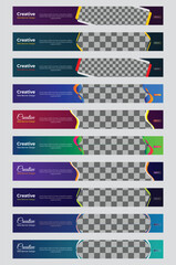  Big set of horizontal business banner templates. Modern technology design