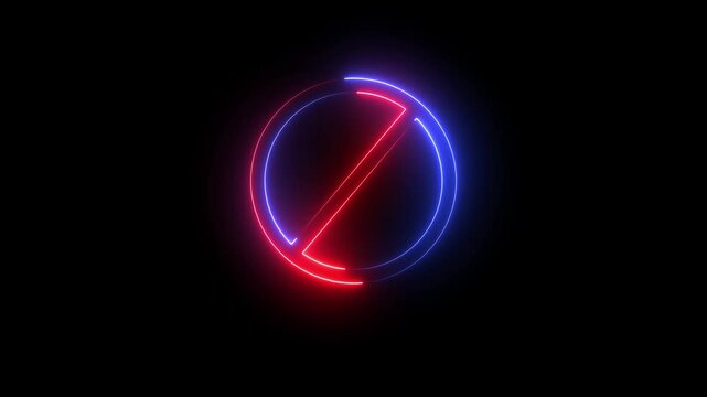 embargo symbol, warning icon. Red sign stop, cross, x, ban, cancel, prohibited icon animation on white background.