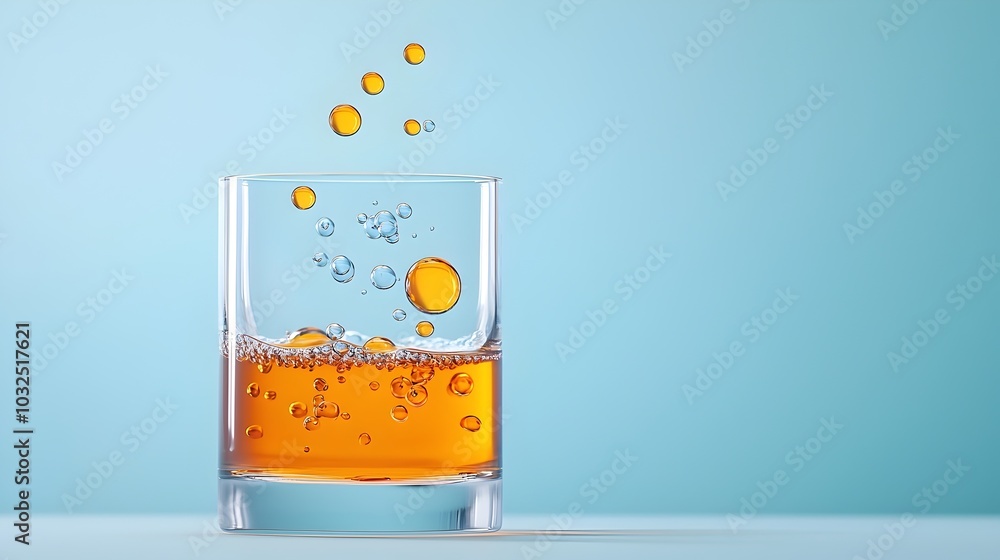 Poster dynamic liquid density with compact particles in motion - captivating gravitational force shaping fl