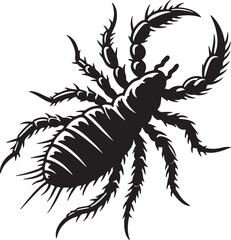 Lice insect silhouette design vector art illustration