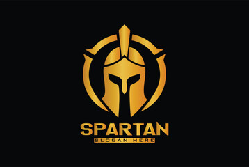 Royal spartan helmet gym and fitness logo design, spartan logo with circle