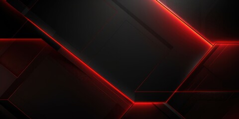 Obraz premium Futuristic red and black geometric background. Neon highlights, modern design
