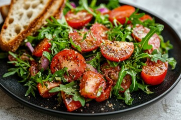 Fresh Tomato and Arugula Salad with Toasted Bread