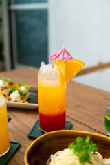 drinking cocktail mocktail at bar lounge club juice freshness fresh fruit syrup