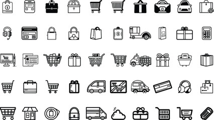 Features icons for experience on e-commerce platforms.