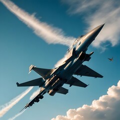 Fighter jet plane on the sky