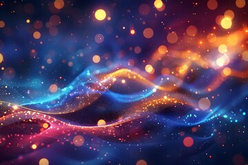 Vibrant Waves of Light and Color in a Dreamlike Abstract Background