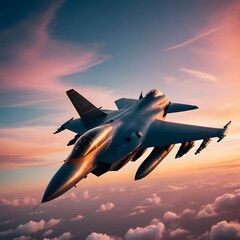 Fighter jet plane on the sky