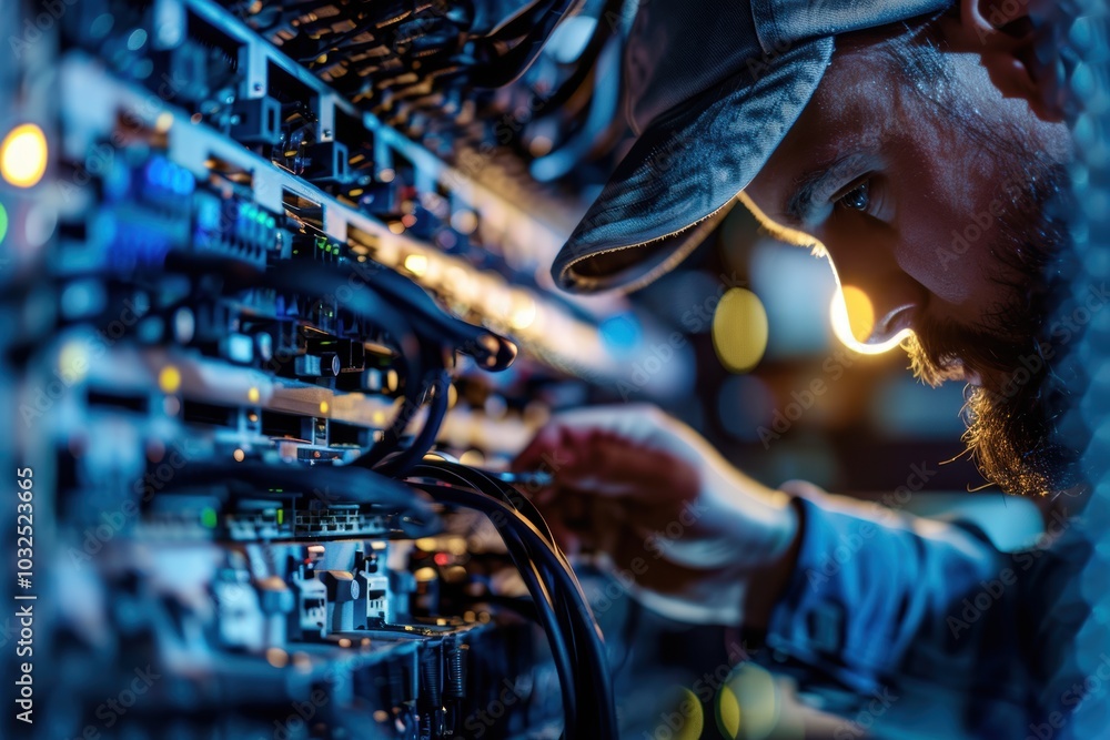 Aufkleber innovative cloud solutions with developer managing infrastructure for efficient it services