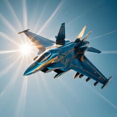 Fighter jet plane on the sky