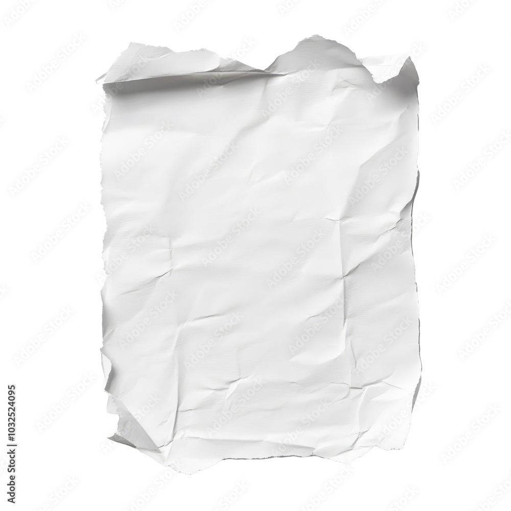 Aufkleber blank crumpled transparent sheet of paper on a transparent background for note-taking or design purp