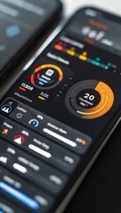 Obraz premium Smartphone Fitness App Interface Showcasing Workout Goals and Calorie Tracking in Elegant Design