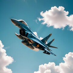 Fighter jet plane on the sky