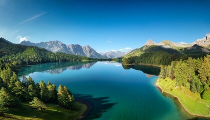 Fototapeta premium The peacefulness of a lake enhances mindfulness. 