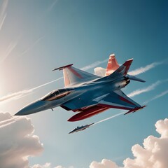 Fighter jet plane on the sky