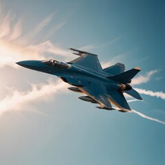Fighter jet plane on the sky