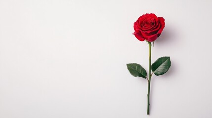 Fototapeta premium Elegant red rose on a minimalist background