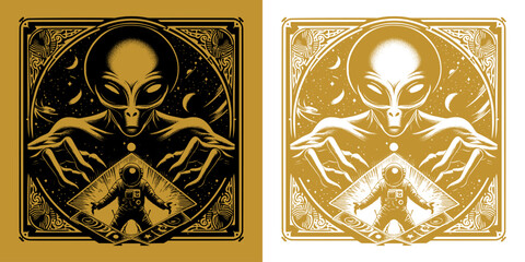 Obraz premium alien and astronaut design