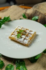 Waffle Fruits on top dessert delicious sugar