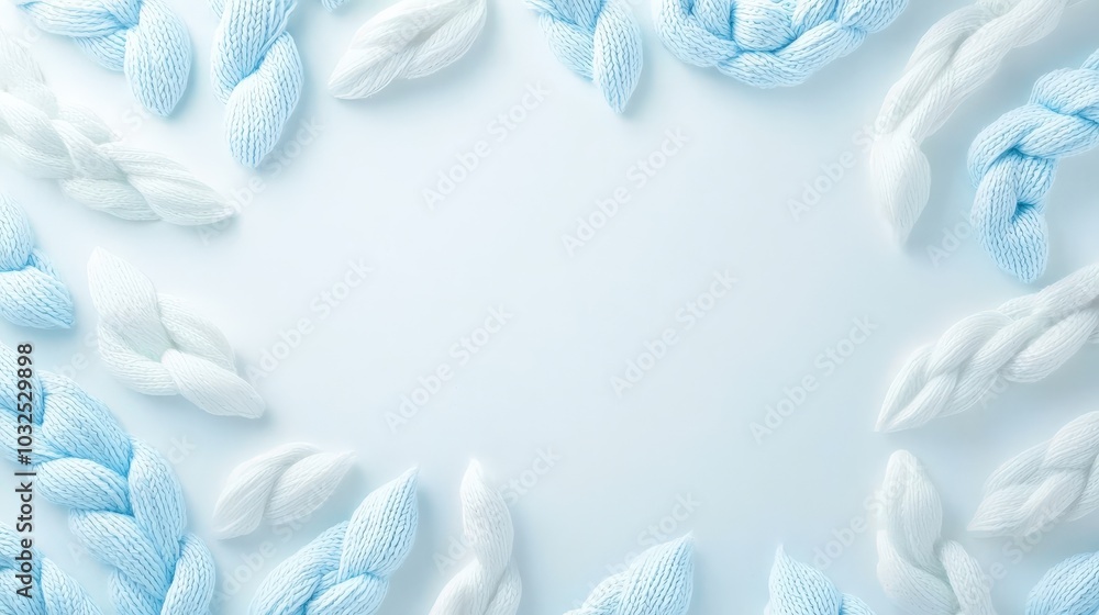Poster a macro photo of wool fibers knitted into a pattern, showcasing the fine texture and softness on a s