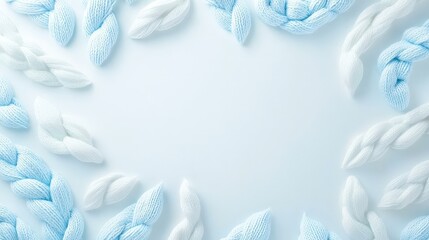 A macro photo of wool fibers knitted into a pattern, showcasing the fine texture and softness on a simple white background.