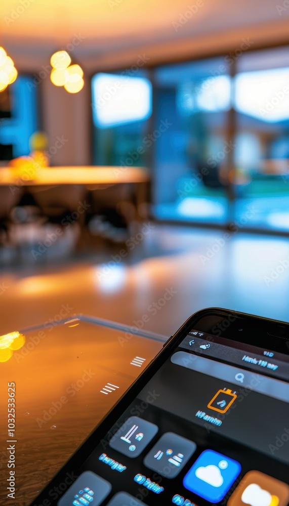 Poster smart home app interface for home automation and system control
