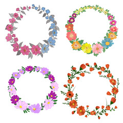 4 gorgeous vector luxury florals wreaths 