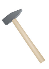 Curved hammer tool, vector illustration