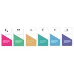Presentation business infographic template with 6 options. Vector illustration.