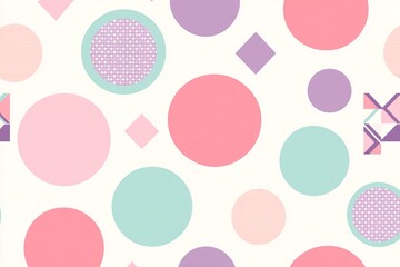 The image features a white background with a variety of circles and one square all in pastel colors The circles are in shades of pink purple and blue One circle