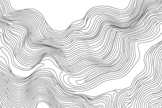 Abstract black and white line art with wavy patterns and intricate detail, creating a modern and sophisticated visual effect.