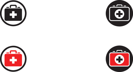 Medical First Aid Box Icon Vector Illustration - Essential Healthcare aid box Silhouette Design for Emergency Logo, Background, and Texture (EPS 10