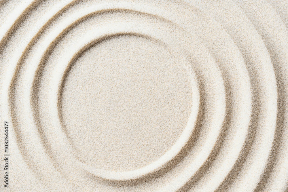 Poster abstract circular pattern on textured surface, white isolate background