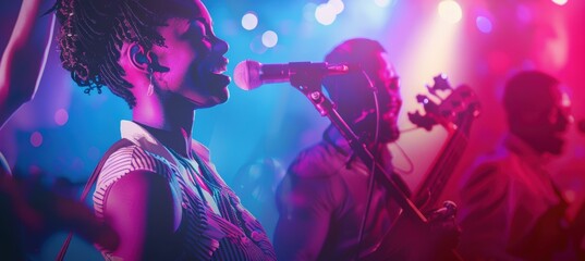 Energetic Live Band Performance for Corporate Event Entertainment Flyer Design
