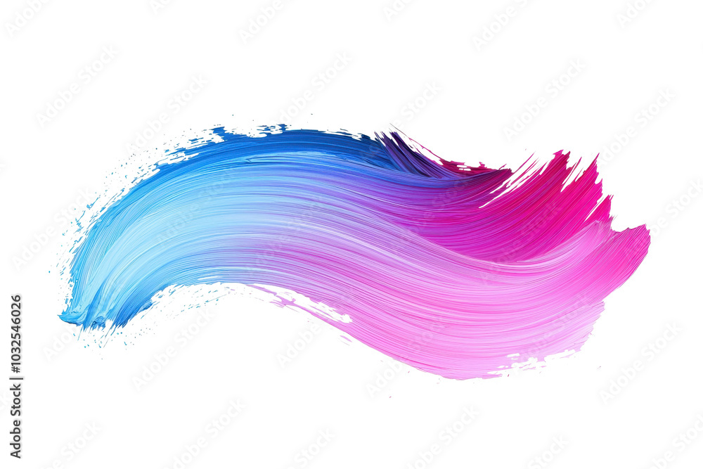 Poster vibrant brushstroke in pink and blue, blending colors with a dynamic flow. perfect for art backgroun