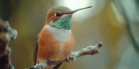 Fototapeta premium Vivid Hummingbird on Branch